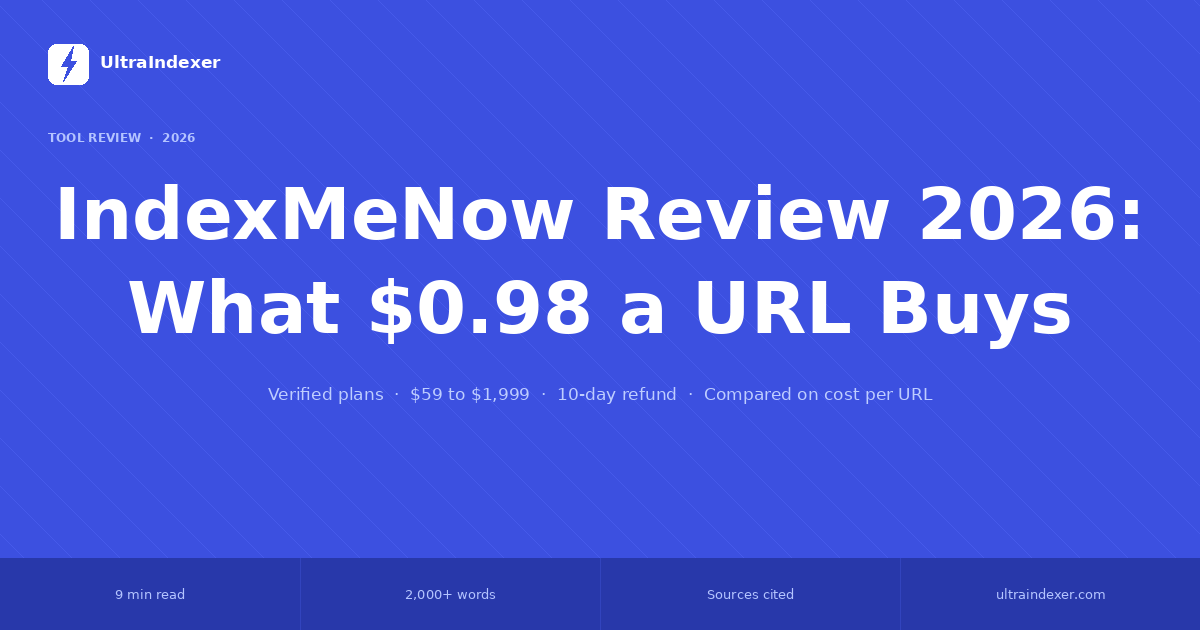 IndexMeNow Review 2026: What $0.98 a URL Buys